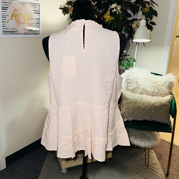 Universal Thread Striped Seersucker Peplum Cotton Tank - NWT - Picture 9 of 11